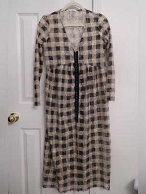 Zara Trafaluc semi-sheer checkered lace maxi dress